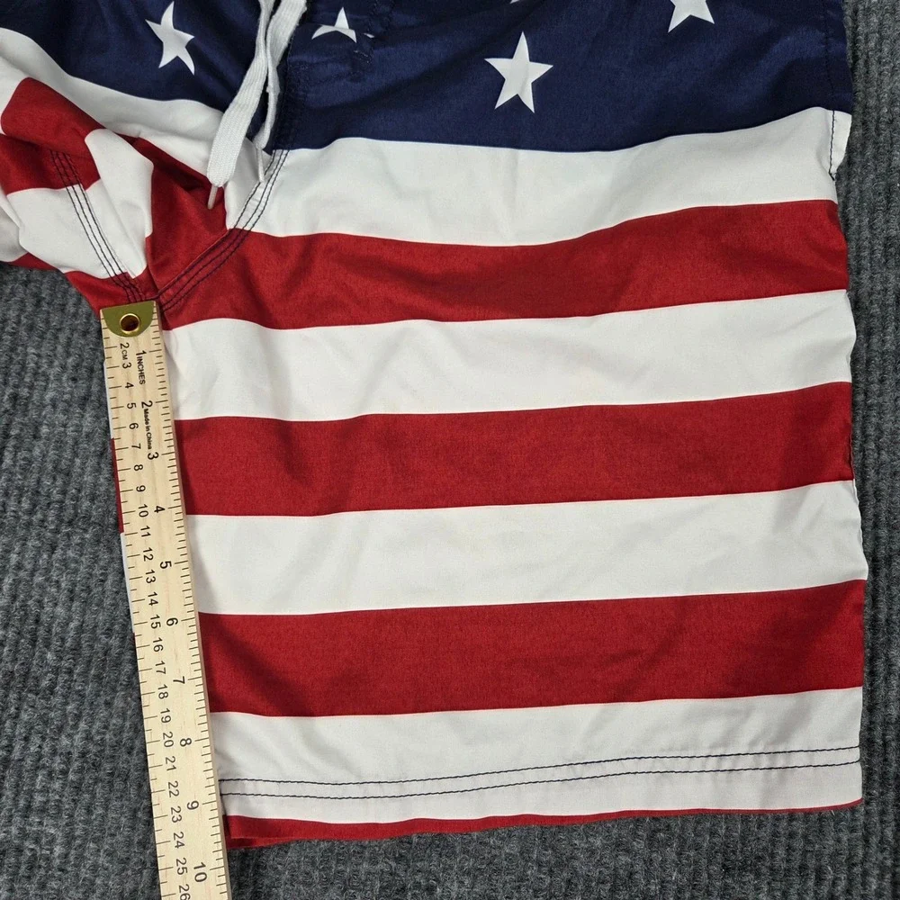 Bioworld Mens American Flag Board Shorts‎ USA Stars Stripes Swim Trunks 2XL